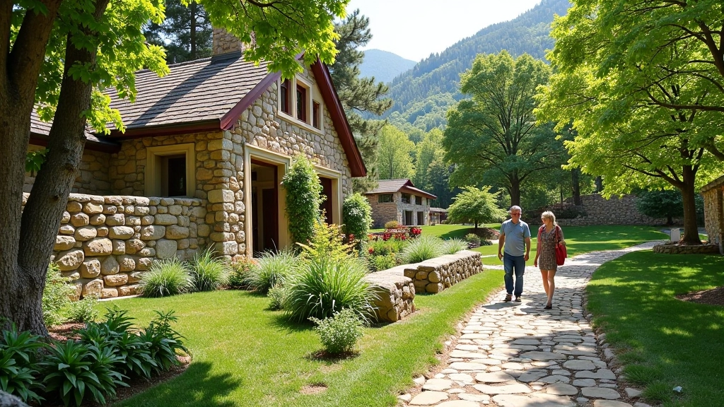 Boulder museum grounds showing historic structures and accessible walking pathways with visitors